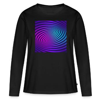 Illusion Optical Illusion T-Shirt Funny 3D - T-shirt manches longues Premium bio Femme - noir - Devant - Julia (174cm)