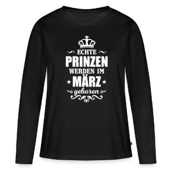 Prinzen im März - Frauen Premium Bio Langarmshirt - Schwarz - Vorne - Julia (174cm)