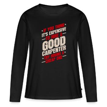 Charpentier charpentier - T-shirt manches longues Premium bio Femme - noir - Devant - Julia (174cm)