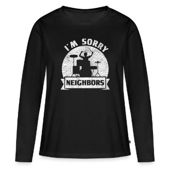Batteur fils percussion batteur - T-shirt manches longues Premium bio Femme - noir - Devant - Julia (174cm)