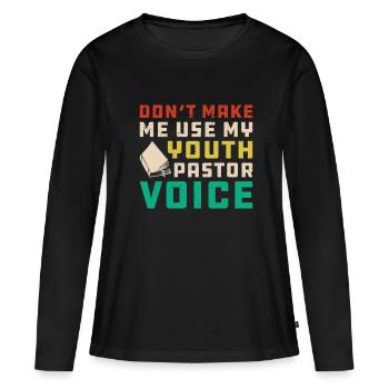 Pasteur - T-shirt manches longues Premium bio Femme - noir - Devant - Julia (174cm)