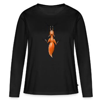 refroidisseur d'oeil écureuil suspendu Eichi - T-shirt manches longues Premium bio Femme - noir - Devant - Julia (174cm)