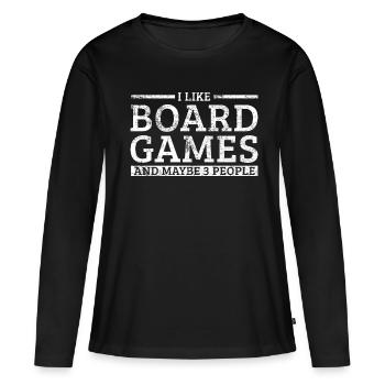 Jeu de société jeu de société - T-shirt manches longues Premium bio Femme - noir - Devant - Julia (174cm)