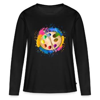 To paint - Women's Premium Organic Long Sleeve Shirt - black - Front - Julia (174cm)