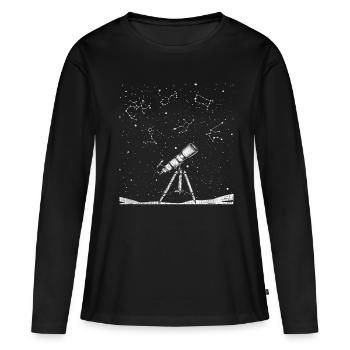 Télescope d'astronomie - T-shirt manches longues Premium bio Femme - noir - Devant - Julia (174cm)