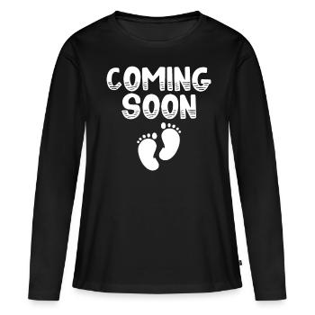 La grossesse - T-shirt manches longues Premium bio Femme - noir - Devant - Julia (174cm)