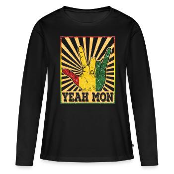 Jamaïque Caraïbes vacances Jamaïque Rasta Reagge beach - T-shirt manches longues Premium bio Femme - noir - Devant - Julia (174cm)