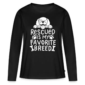 Refuge pour animaux association de protection des animaux sauvetage d'animaux - T-shirt manches longues Premium bio Femme - noir - Devant - Julia (174cm)