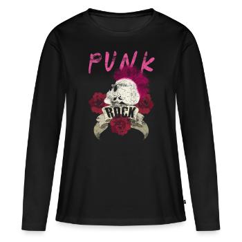 Musique punk punk rocker crâne punk punk - T-shirt manches longues Premium bio Femme - noir - Devant - Julia (174cm)