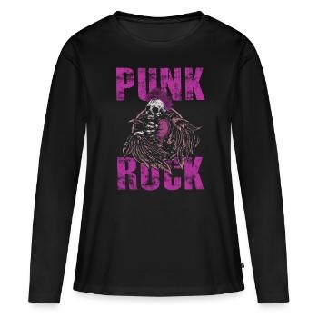Musique punk punk rocker crâne punk punk - T-shirt manches longues Premium bio Femme - noir - Devant - Julia (174cm)