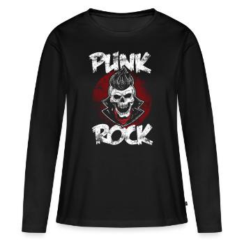 Punk Punrkocker Skull Punks Punk Music - T-shirt manches longues Premium bio Femme - noir - Devant - Julia (174cm)