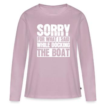 Boot - Frauen Premium Bio Langarmshirt - Altrosa - Vorne - Julia (174cm)