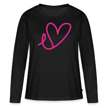 Breast cancer ribbon t-shirt gift - Women's Premium Organic Long Sleeve Shirt - black - Front - Julia (174cm)