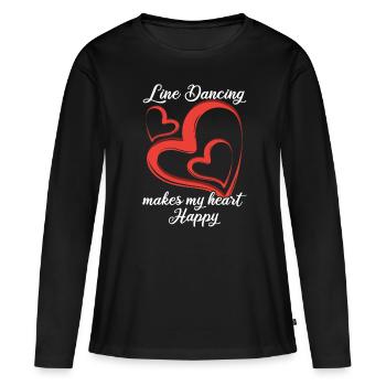 Amour de linedance - T-shirt manches longues Premium bio Femme - noir - Devant - Julia (174cm)