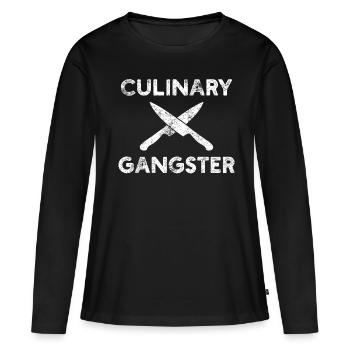 Chef Chef Chef - T-shirt manches longues Premium bio Femme - noir - Devant - Julia (174cm)