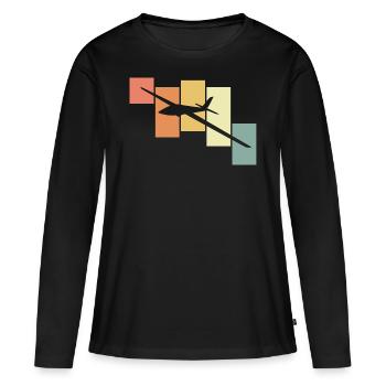 Modellflug - Frauen Premium Bio Langarmshirt - Schwarz - Vorne - Julia (174cm)