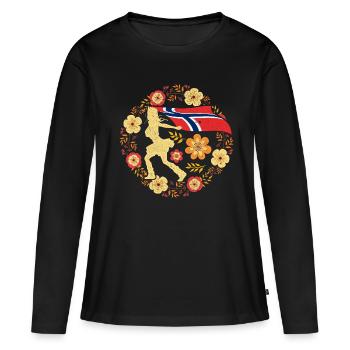 Norvège Oslo - T-shirt manches longues Premium bio Femme - noir - Devant - Julia (174cm)