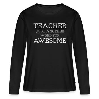 Lehrer - Frauen Premium Bio Langarmshirt - Schwarz - Vorne - Julia (174cm)