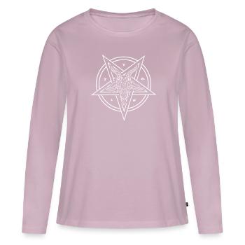 Baphomet Pentagram Satan Occult Heath 666 T-Shirt - Women's Premium Organic Long Sleeve Shirt - dusky pink - Front - Julia (174cm)