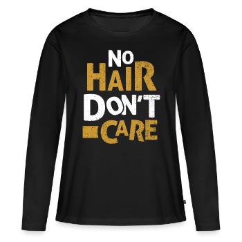 Bald bald man bald man gift - Women's Premium Organic Long Sleeve Shirt - black - Front - Julia (174cm)