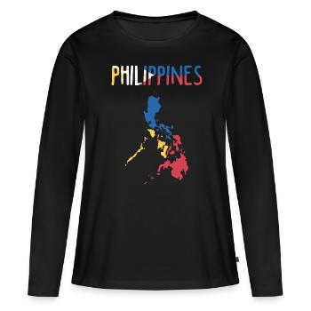 Republic of the Philippines Country Southeast Asia - Women's Premium Organic Long Sleeve Shirt - black - Front - Julia (174cm)