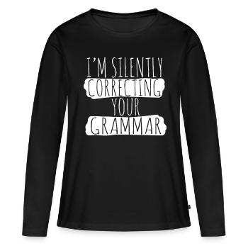 Grammar english teacher - Women's Premium Organic Long Sleeve Shirt - black - Front - Julia (174cm)
