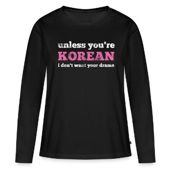 K-pop - T-shirt manches longues Premium bio Femme - noir - Devant - Julia (174cm)