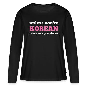 Musique pop coréenne K-Pop - T-shirt manches longues Premium bio Femme - noir - Devant - Julia (174cm)