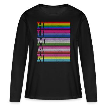 LGBT Gay Pride Month gay LGBTQ flags - Women's Premium Organic Long Sleeve Shirt - black - Front - Julia (174cm)