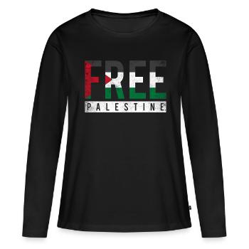 Palestine flag - Women's Premium Organic Long Sleeve Shirt - black - Front - Julia (174cm)