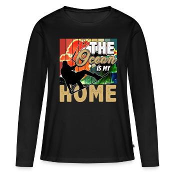 Kitesurf, kitesurf - T-shirt manches longues Premium bio Femme - noir - Devant - Julia (174cm)