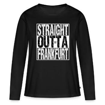 Straight outta Frankfurt am Main QR - Women's Premium Organic Long Sleeve Shirt - black - Front - Julia (174cm)