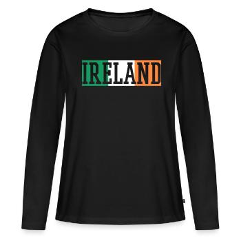Irland - Frauen Premium Bio Langarmshirt - Schwarz - Vorne - Julia (174cm)