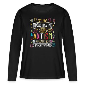 Autisme Autism - T-shirt manches longues Premium bio Femme - noir - Devant - Julia (174cm)
