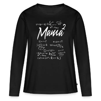 Mama hoch 2 Mutter von zwei Kindern Mathe Lehrerin - Frauen Premium Bio Langarmshirt - Schwarz - Vorne - Julia (174cm)