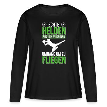 Torwart Torhüter Keeper Fussball - Frauen Premium Bio Langarmshirt - Schwarz - Vorne - Julia (174cm)