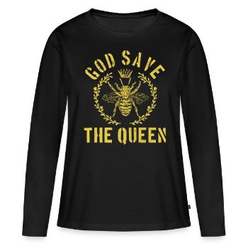 God Save The Queen Bee Apicultor Funny Gift - T-shirt manches longues Premium bio Femme - noir - Devant - Julia (174cm)