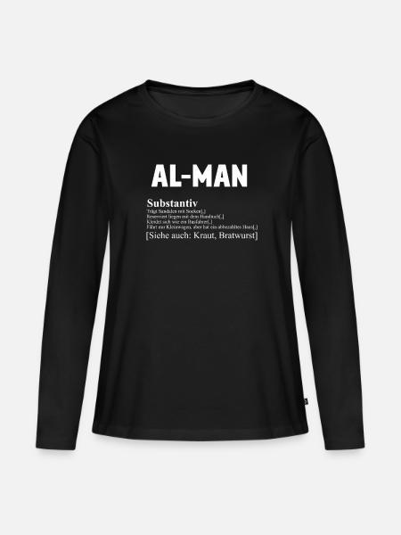 Alman Definition Spruch Geschenk - Frauen Premium Bio Langarmshirt - Schwarz