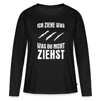 Techno Koksnase Kokser Kokain - Frauen Premium Bio Langarmshirt - Schwarz - Vorne - Julia (174cm)
