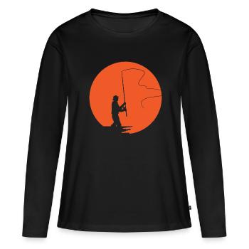 Fly fishing - Women's Premium Organic Long Sleeve Shirt - black - Front - Julia (174cm)