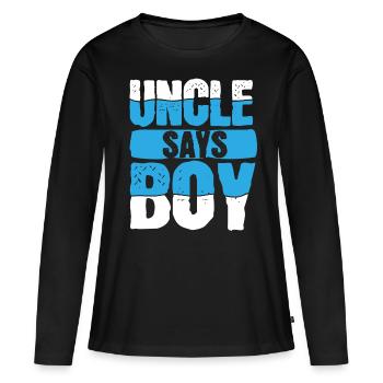 Gender Reveal Uncle - Frauen Premium Bio Langarmshirt - Schwarz - Vorne - Julia (174cm)