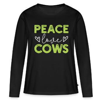 Vaches vaches - T-shirt manches longues Premium bio Femme - noir - Devant - Julia (174cm)