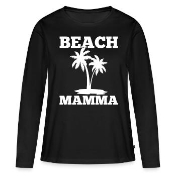 Sommerurlaub Sonne Strand Palmen - Frauen Premium Bio Langarmshirt - Schwarz - Vorne - Julia (174cm)