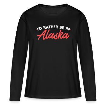 Alaska - T-shirt manches longues Premium bio Femme - noir - Devant - Julia (174cm)