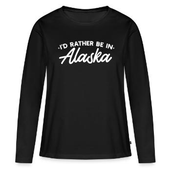 Alaska - T-shirt manches longues Premium bio Femme - noir - Devant - Julia (174cm)
