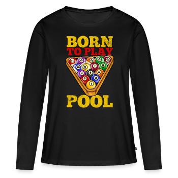 Billard joueur de billard - T-shirt manches longues Premium bio Femme - noir - Devant - Julia (174cm)