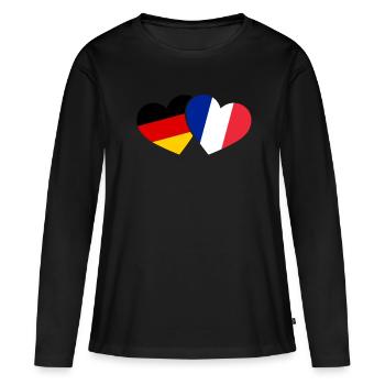 Voyage de vacances au cœur de la France et de l'Allemagne à Paris - T-shirt manches longues Premium bio Femme - noir - Devant - Julia (174cm)