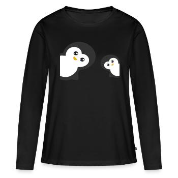 manchot - T-shirt manches longues Premium bio Femme - noir - Devant - Julia (174cm)