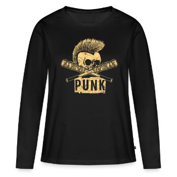 Punk Punk Rock Musique Punks Anarchy Punk Gift - T-shirt manches longues Premium bio Femme - noir - Devant - Julia (174cm)