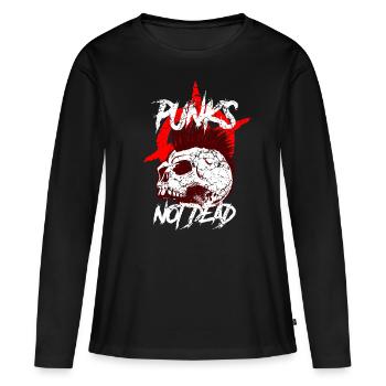 Punk Punk Rock Musique Punks Anarchy Punk Gift - T-shirt manches longues Premium bio Femme - noir - Devant - Julia (174cm)